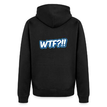 WTF?!! - Veste à capuche bio Premium Unisexe - noir - Dos - Nico (187cm)