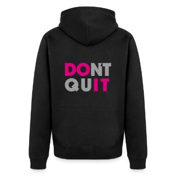 dont quit do it - Unisex Premium Bio Zip Hoodie - Schwarz - Hinten - Nico (187cm)