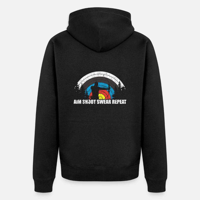 Spaß Bogenschießen Bogenjäger Bogenjagd Bogenjagd - Unisex Premium Bio Zip Hoodie - Schwarz