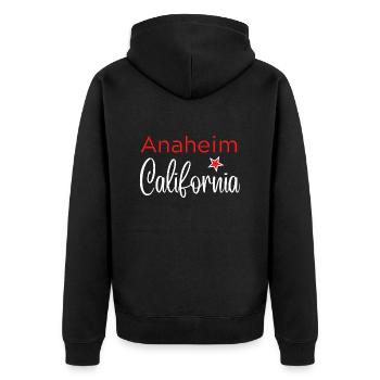 Anaheim California - Veste à capuche bio Premium Unisexe - noir - Dos - Nico (187cm)