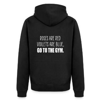 roses are red gym funny quote - Unisex Premium Organic Zip Hoodie - black - Back - Nico (187cm)