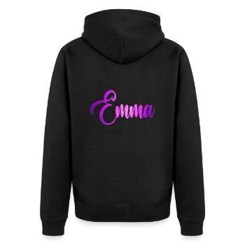 Emma - Unisex Premium Bio Zip Hoodie - Schwarz - Hinten - Nico (187cm)