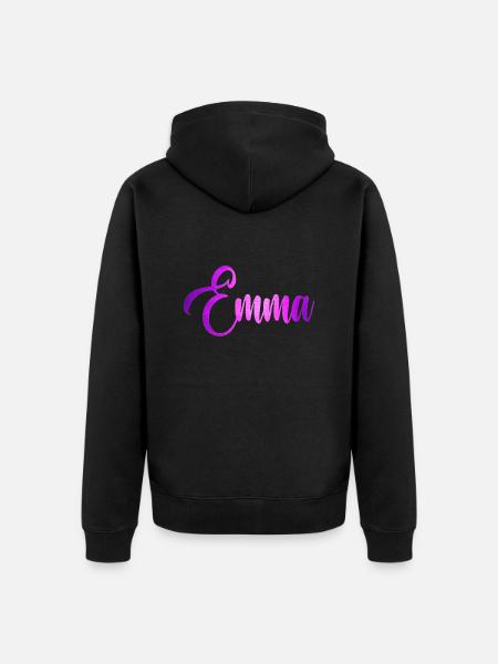 Emma - Unisex Premium Organic Zip Hoodie - black