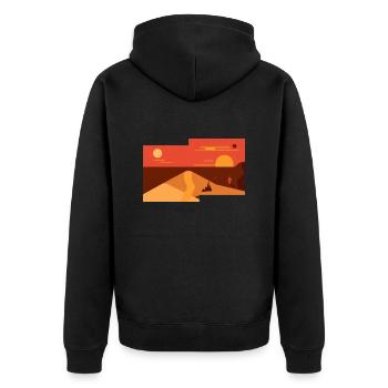 Modern Mars - abstract painting of an AI - Unisex Premium Organic Zip Hoodie - black - Back - Nico (187cm)