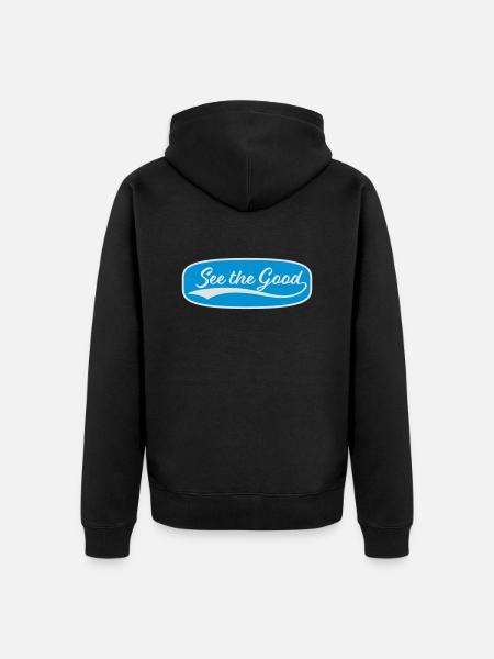 see the good quote - Unisex Premium Organic Zip Hoodie - black