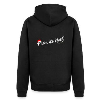 Papa de Noël cadeau papa père - Veste à capuche bio Premium Unisexe - noir - Dos - Nico (187cm)