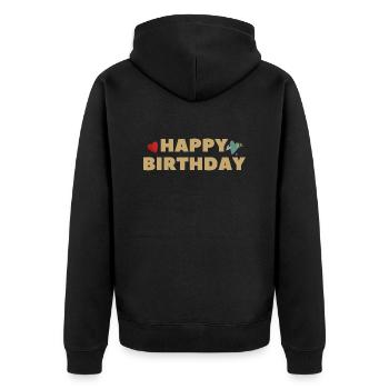 Bonne idée cadeau d’anniversaire - Veste à capuche bio Premium Unisexe - noir - Dos - Nico (187cm)
