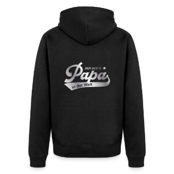 Der beste Papa in der Welt Papa Opa Vatertag - Unisex Premium Bio Zip Hoodie - Schwarz - Hinten - Nico (187cm)