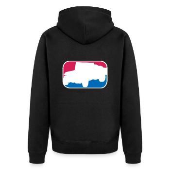 Geländewagen SUV Auto offroad lustiges Geschenk - Unisex Premium Bio Zip Hoodie - Schwarz - Hinten - Nico (187cm)