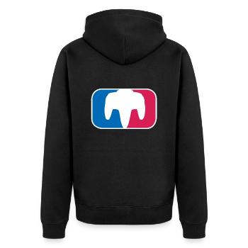 Gaming Zocken N64 Nerd Controller lustige Geschenk - Unisex Premium Bio Zip Hoodie - Schwarz - Hinten - Nico (187cm)