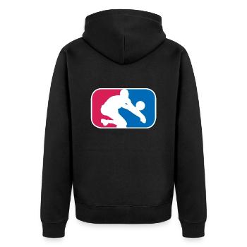 Volleyball Beachvolleyball Volley lustige Geschenk - Unisex Premium Bio Zip Hoodie - Schwarz - Hinten - Nico (187cm)