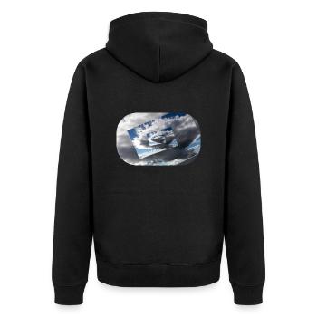 Cloud7 - Unisex Premium Organic Zip Hoodie - black - Back - Nico (187cm)