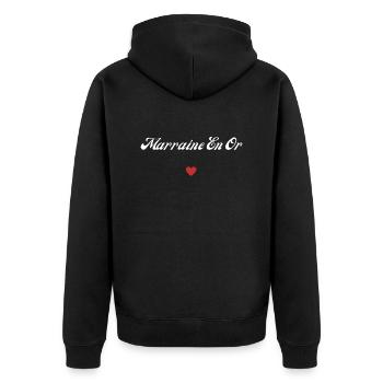 marraine en or - Veste à capuche bio Premium Unisexe - noir - Dos - Nico (187cm)