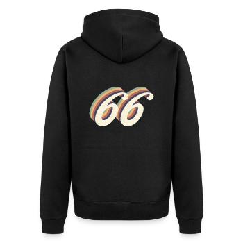 66th anniversary vintage - Unisex Premium Organic Zip Hoodie - black - Back - Nico (187cm)