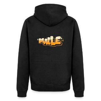Malle - Unisex Premium Bio Zip Hoodie - Schwarz - Hinten - Nico (187cm)