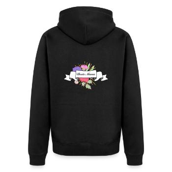 Beste Mama - Unisex Premium Bio Zip Hoodie - Schwarz - Hinten - Nico (187cm)