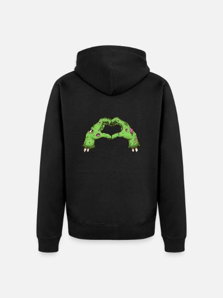 Valentine Zombie Hands - Unisex Premium Organic Zip Hoodie - black