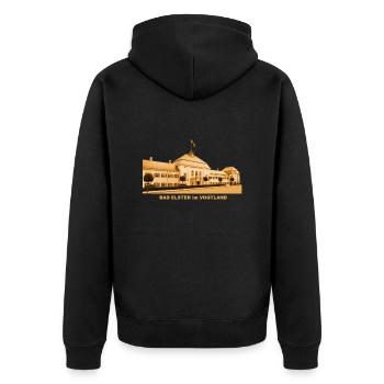Bad Elster Vogtland Sachsen Staatsbad Kurbad - Unisex Premium Bio Zip Hoodie - Schwarz - Hinten - Nico (187cm)