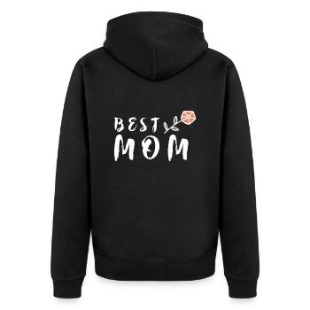Best Mom Muttertag Beste Mama Geschenk Blume - Unisex Premium Bio Zip Hoodie - Schwarz - Hinten - Nico (187cm)