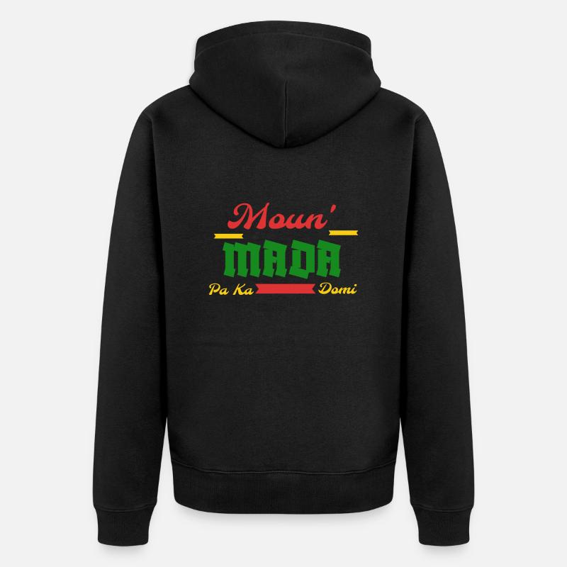 Moun Mada pa ka domi - Veste à capuche bio Premium Unisexe - noir