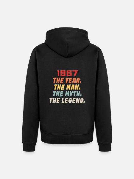 1967 Cadeau D'anniversaire, Les Légendes Nées 1967 - Premium økologisk unisex-hættejakke - sort