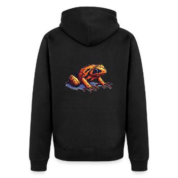 Poison dart frog in cool retro pixel graphics - Unisex Premium Organic Zip Hoodie - black - Back - Nico (187cm)