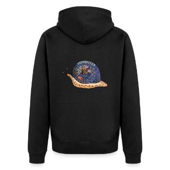 Schnecke - Unisex Premium Bio Zip Hoodie - Schwarz - Hinten - Nico (187cm)