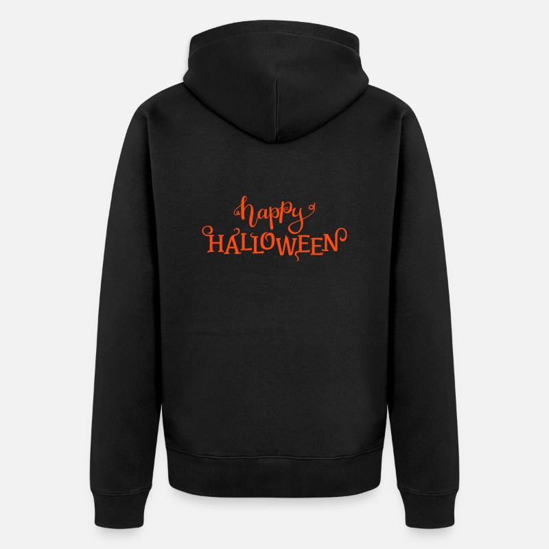 Joyeux lettrage d’halloween - Veste à capuche bio Premium Unisexe - noir
