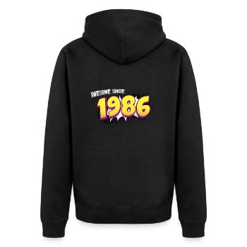 Retro 37th birthday in Pop Art Comic Book Style - Unisex Premium Organic Zip Hoodie - black - Back - Nico (187cm)