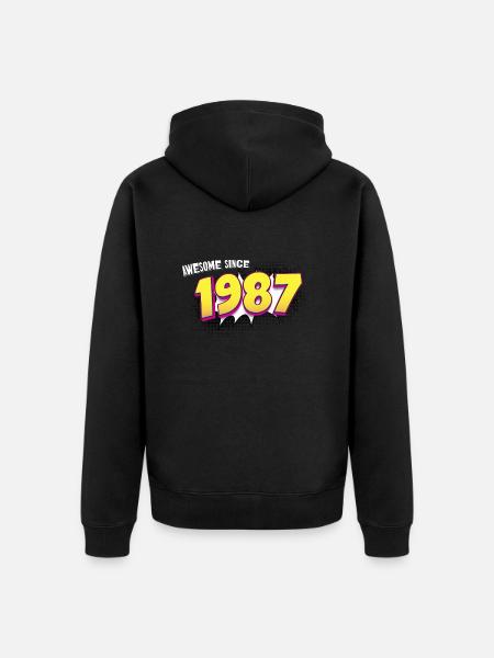 Retro 36th birthday in Pop Art Comic Book Style - Unisex Premium Organic Zip Hoodie - black