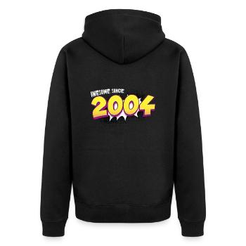 Retro 19. Geburtstag im Pop Art Comic Stil - Unisex Premium Bio Zip Hoodie - Schwarz - Hinten - Nico (187cm)