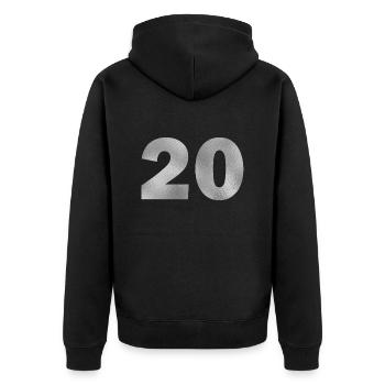 Geburtstag 20 Jahre - Unisex Premium Bio Zip Hoodie - Schwarz - Hinten - Nico (187cm)