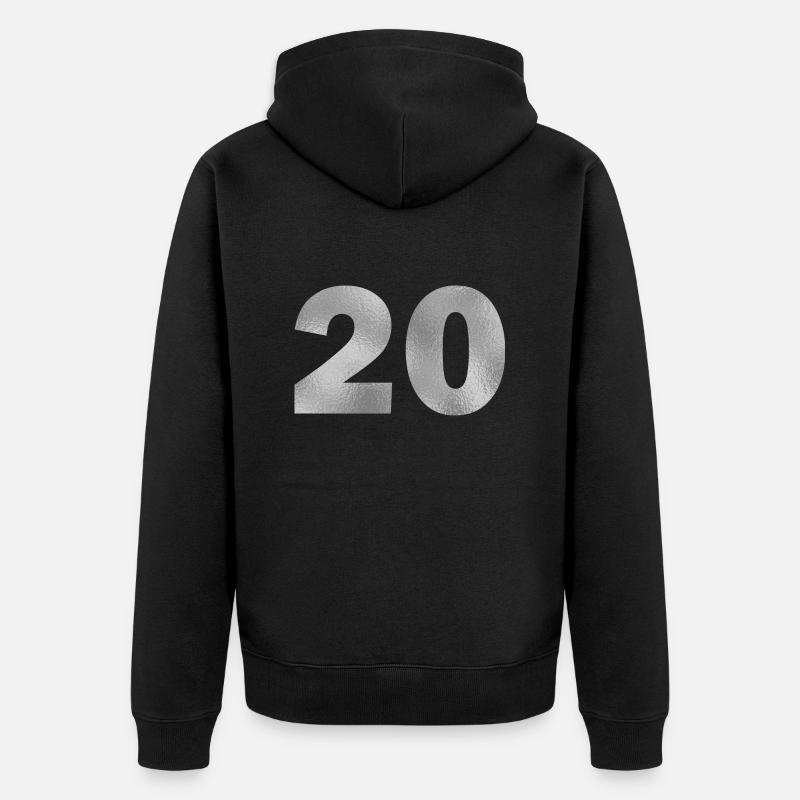 Anniversaire 20 ans - Veste à capuche bio Premium Unisexe - noir