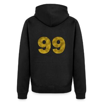 Anniversaire 99 ans - Veste à capuche bio Premium Unisexe - noir - Dos - Nico (187cm)
