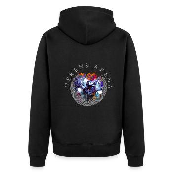 Herens Arena, vache d'hérens - Veste à capuche bio Premium Unisexe - noir - Dos - Nico (187cm)
