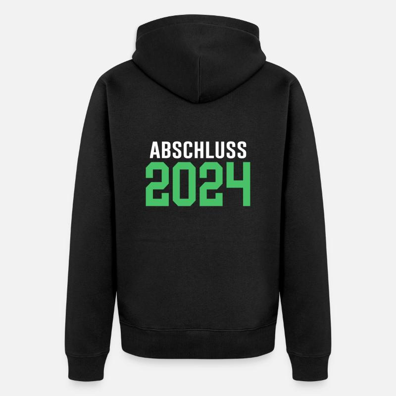 Abschluss 2024 Abschlussfeier - Unisex Premium Bio Zip Hoodie - Schwarz