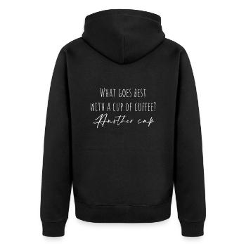 Cup of Coffee - Unisex Premium Bio Zip Hoodie - Schwarz - Hinten - Nico (187cm)