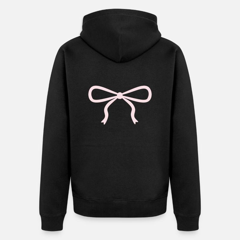 Noeud rose mignon - Veste à capuche bio Premium Unisexe - noir