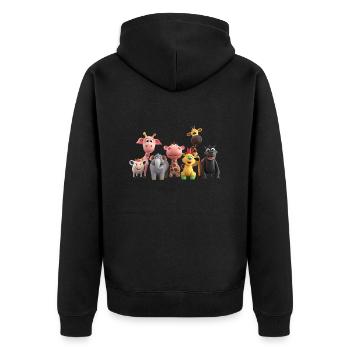 Lustige Tiergruppe - Unisex Premium Bio Zip Hoodie - Schwarz - Hinten - Nico (187cm)
