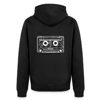Analog Vibes Only - Music Lover Gift - Unisex Premium Organic Zip Hoodie - black - Back - Nico (187cm)