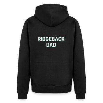 Ridgeback Dad - Unisex Premium Bio Zip Hoodie - Schwarz - Hinten - Nico (187cm)