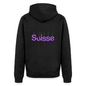 SUISSE. PAYS. GENEVE. SUISSE. HUMOUR - Veste à capuche bio Premium Unisexe - noir - Dos - Nico (187cm)