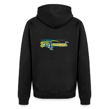 Wikinger - Unisex Premium Bio Zip Hoodie - Schwarz - Hinten - Nico (187cm)