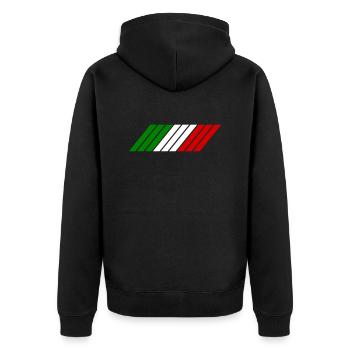 Rayures Italie - Veste à capuche bio Premium Unisexe - noir - Dos - Nico (187cm)