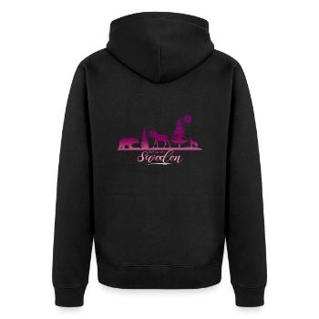 Sweden Sweden Viking Norden Scandinavia Midsummer - Unisex Premium Organic Zip Hoodie - black - Back - Nico (187cm)