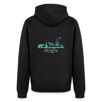Sweden Sweden Viking Norden Scandinavia Midsummer - Unisex Premium Organic Zip Hoodie - black - Back - Nico (187cm)