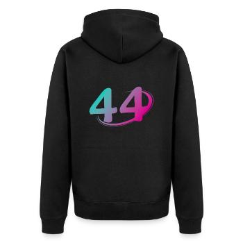 Numéro 44 multicolore - Veste à capuche bio Premium Unisexe - noir - Dos - Nico (187cm)
