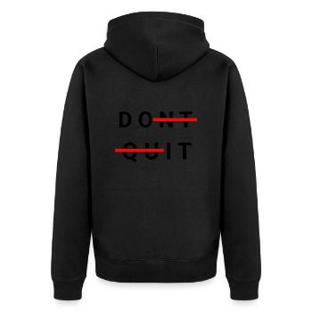 Don`t Quit - Unisex Premium Bio Zip Hoodie - Schwarz - Hinten - Nico (187cm)