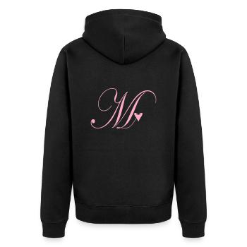 Monogramme M Vigne Coeur - Veste à capuche bio Premium Unisexe - noir - Dos - Nico (187cm)