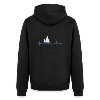 Heartbeat Veil - Gift Idea - Unisex Premium Organic Zip Hoodie - black - Back - Nico (187cm)